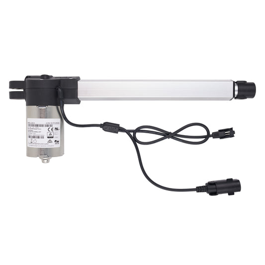 Linear actuator with power cable on a white background