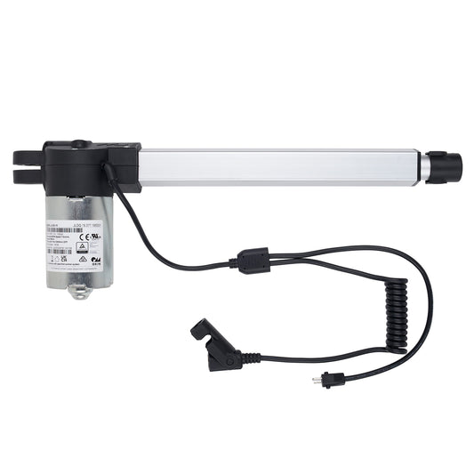 Linear actuator with cables on a white background