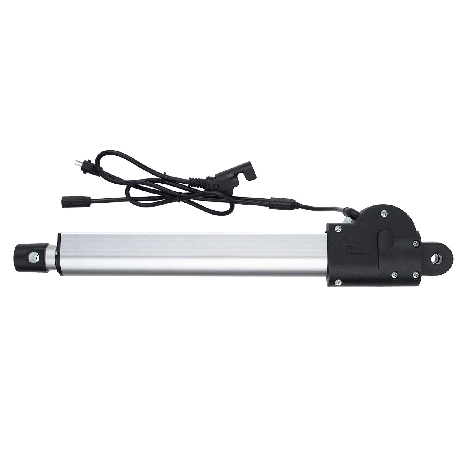 Linear actuator with wiring on a white background