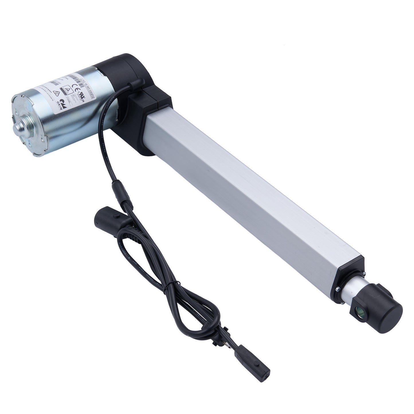 Linear actuator with a cable on a white background