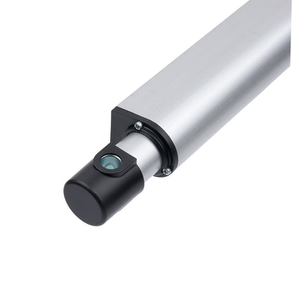 Metallic cylindrical object with a black end cap on a white background