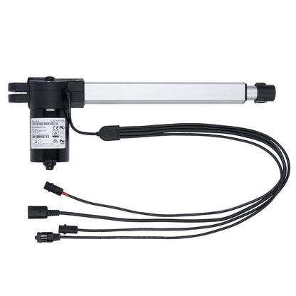 Electrical component with black housing and cables on a white background