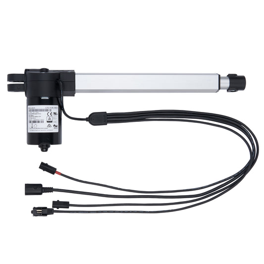 Electrical component with black housing and cables on a white background