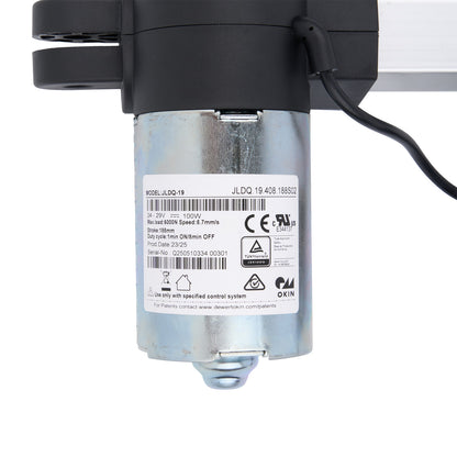 Mechanical component with a label on a white background