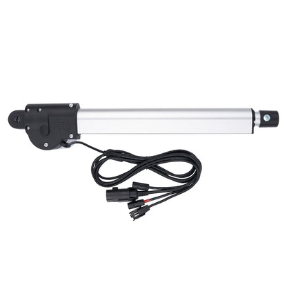 Linear actuator with wiring on a white background