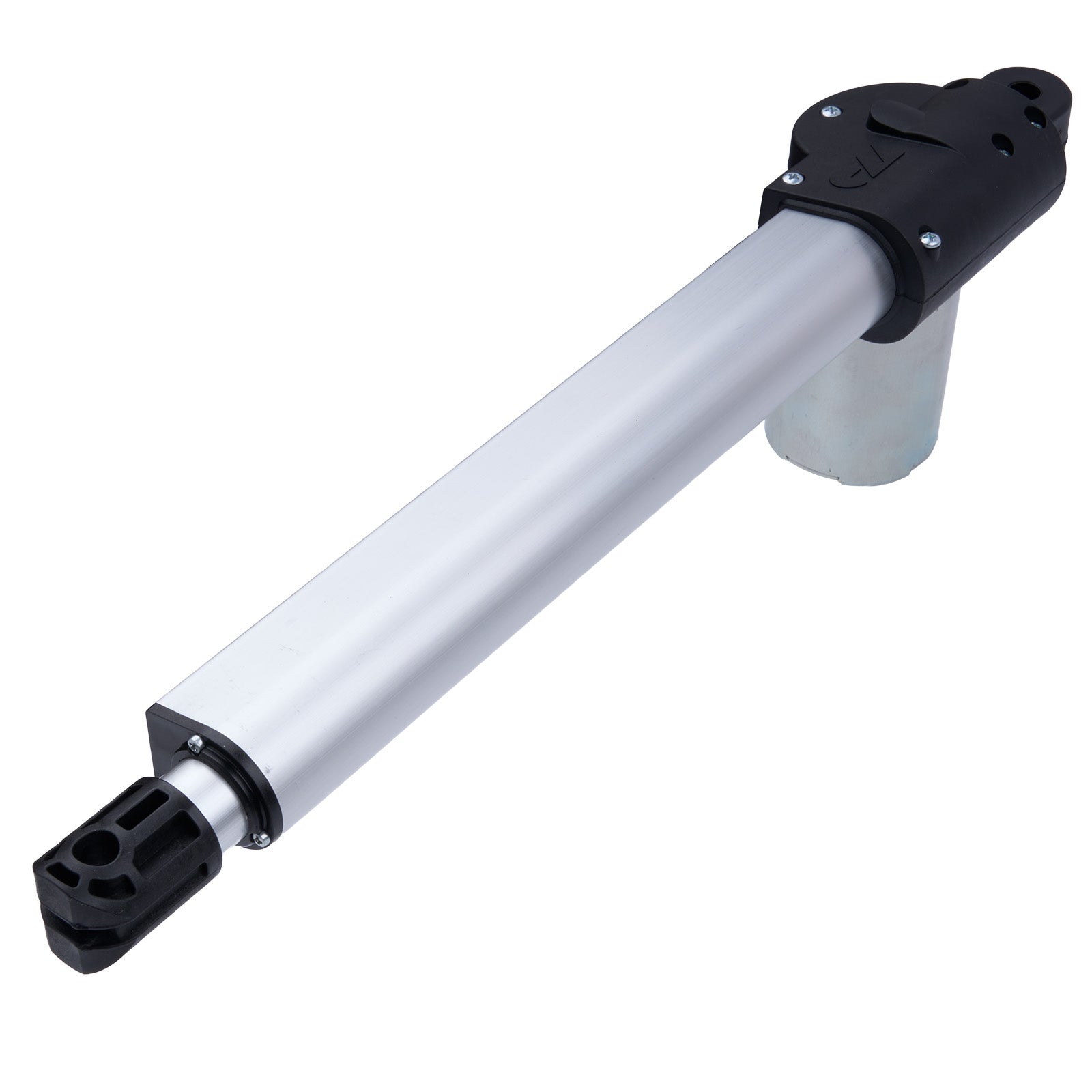 White cylindrical rod with black ends on a white background
