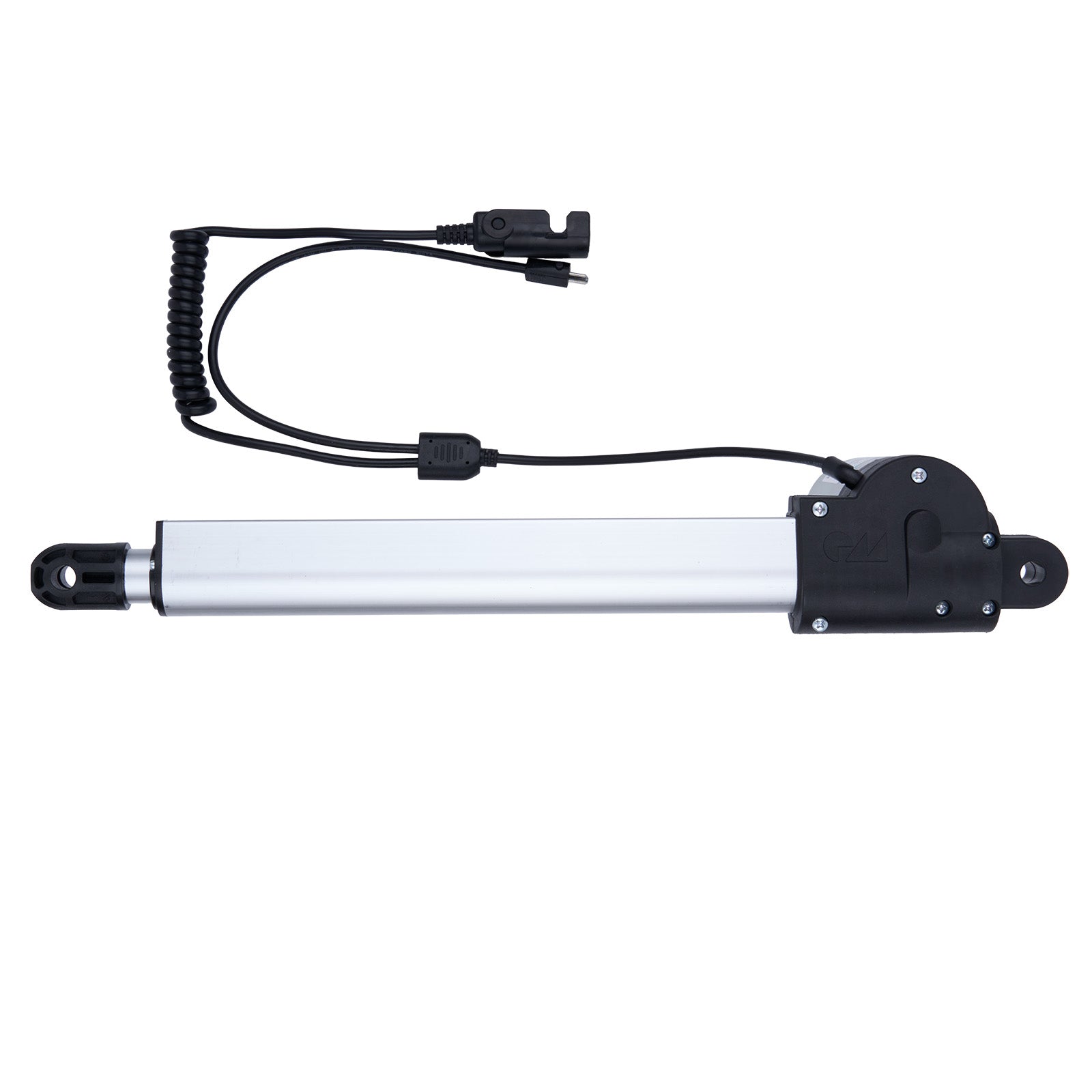 Linear actuator with cables on a white background