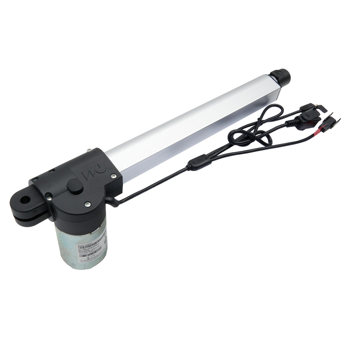 Linear actuator with cable on a white background