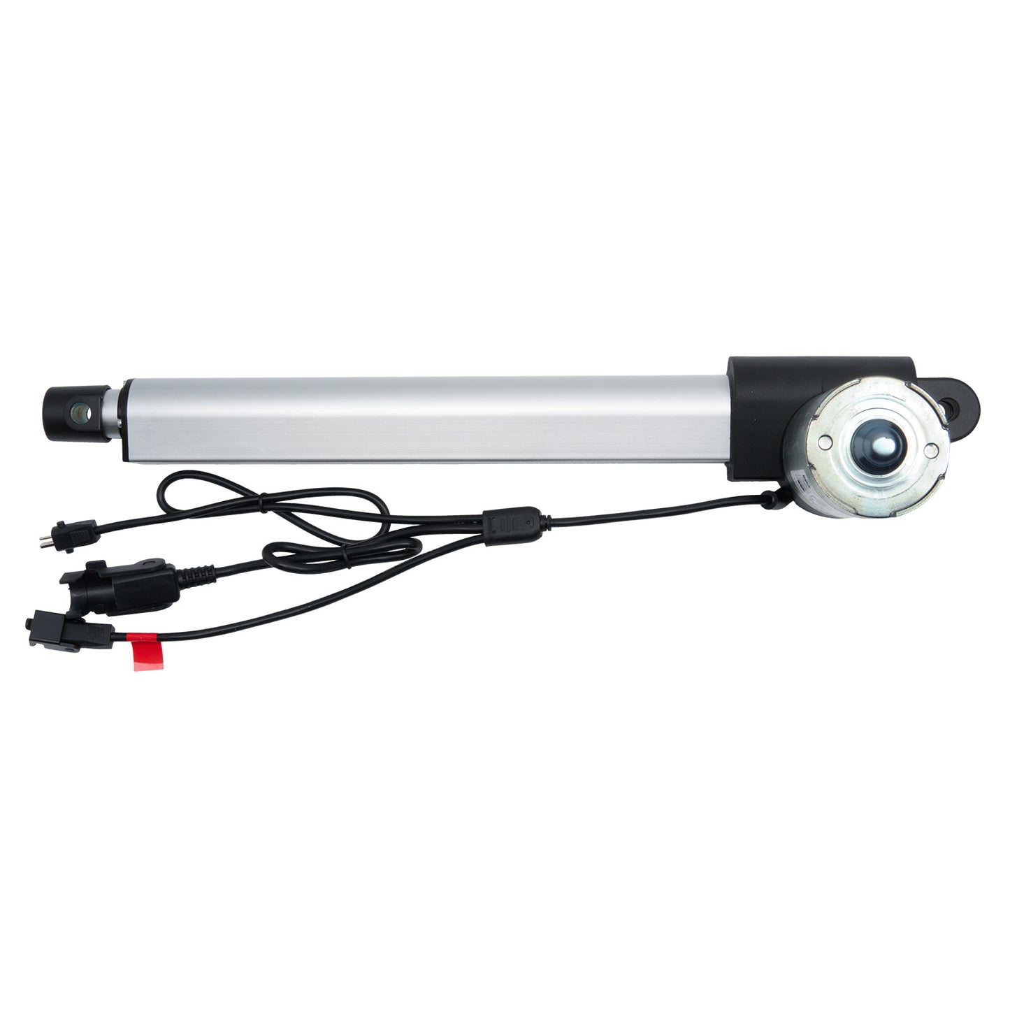 Linear actuator with wiring on a white background