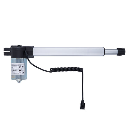 Linear actuator with cable on a white background