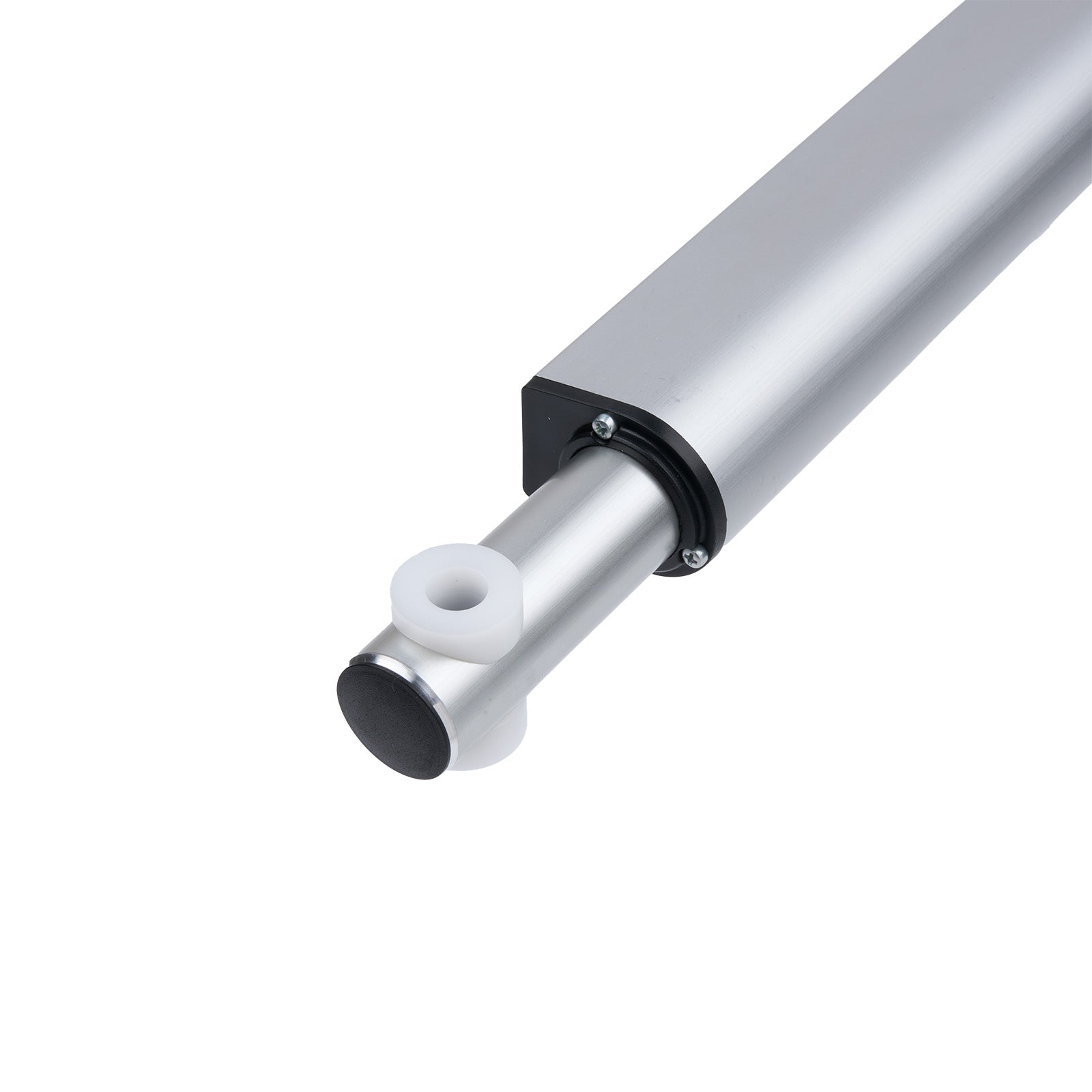 Metallic cylindrical object with a white background