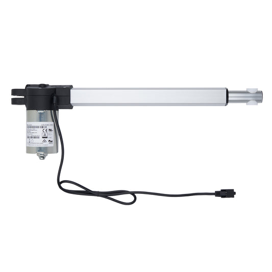 Linear actuator with cable on a white background