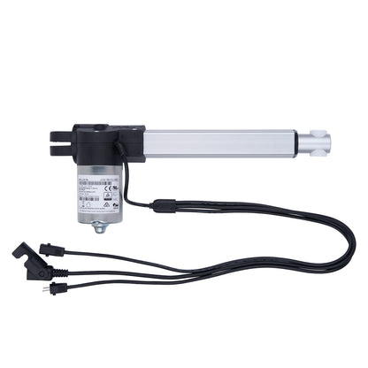 Mechanical linear actuator with cables on a white background
