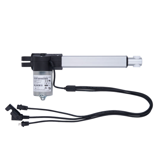 Mechanical linear actuator with cables on a white background