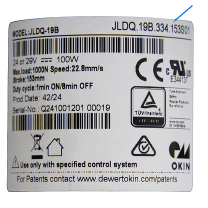OKIN JLDQ.19B.334.153S01 Linear Actuator