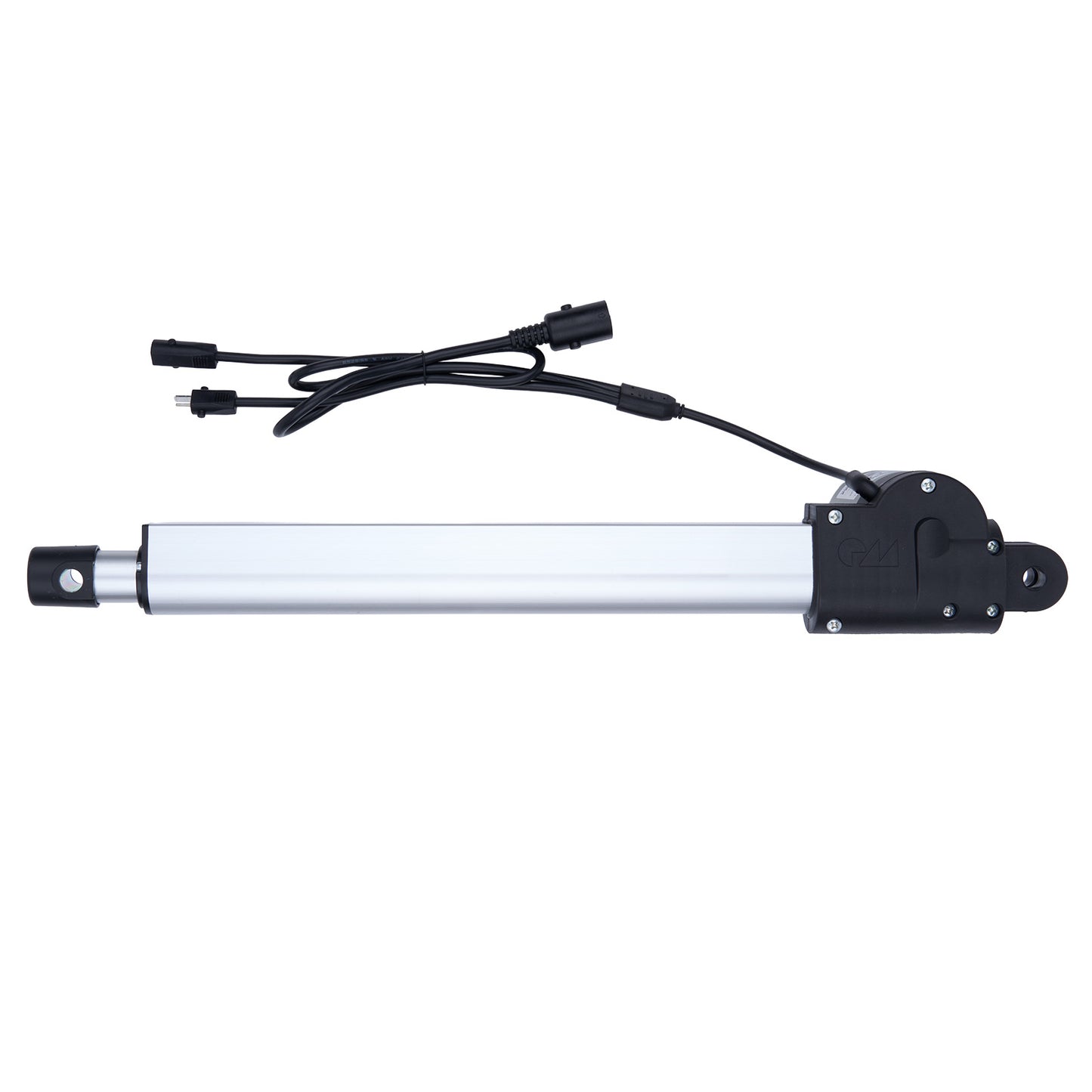 Linear actuator with cables on a white background