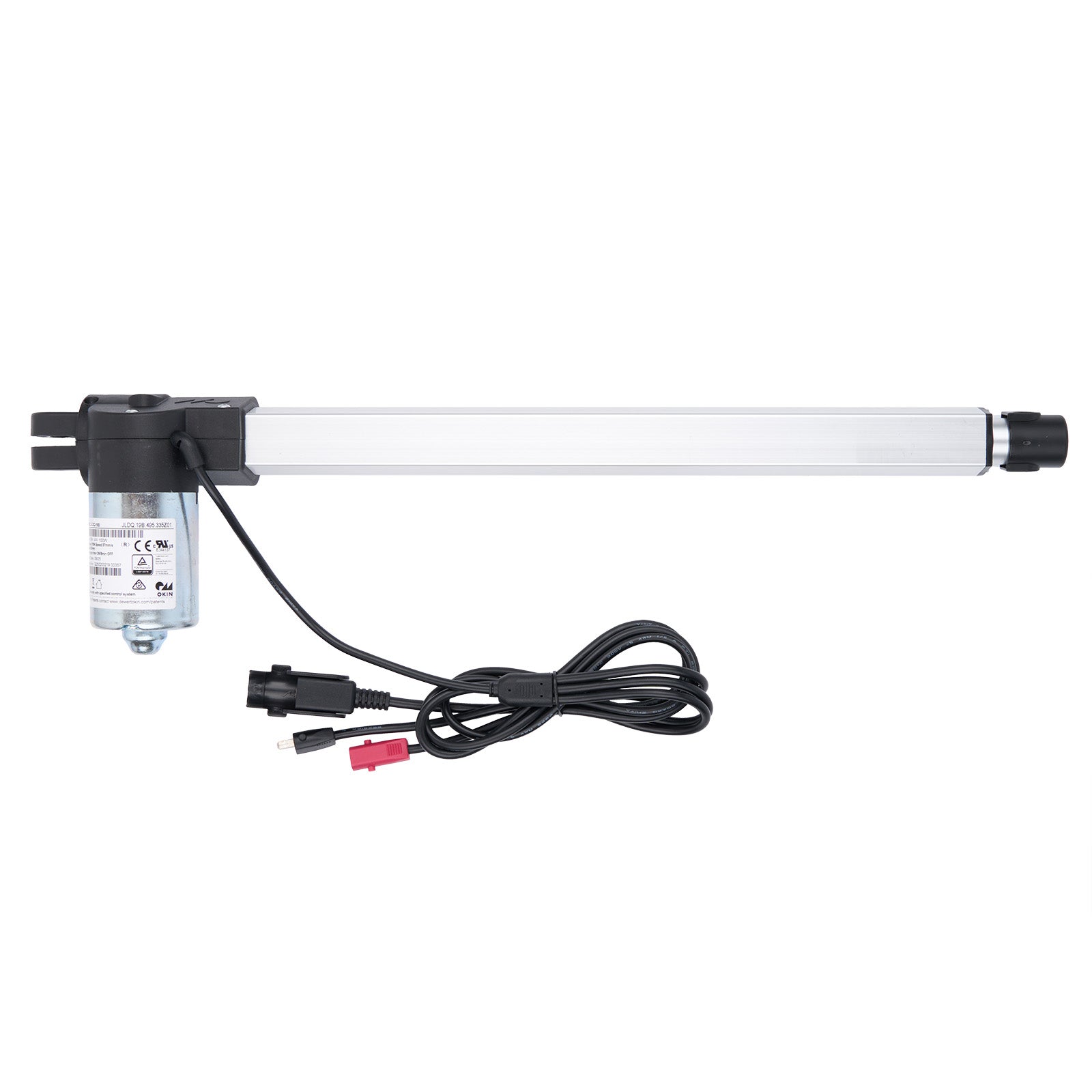 Tubular light fixture with power cord on a white background