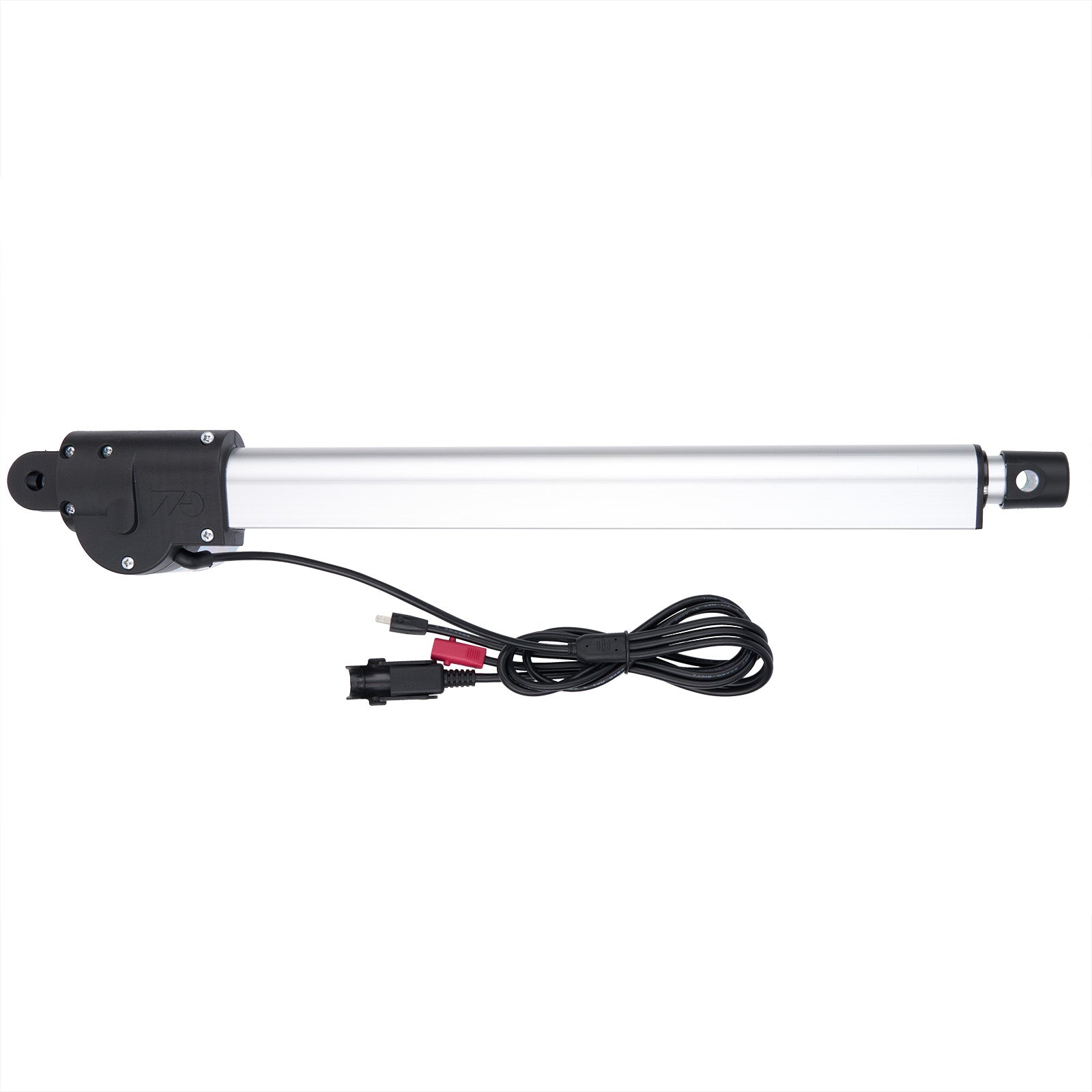 Light bar with black housing and power cable on a white background