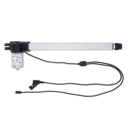 Electrical component with a cylindrical part and black wires on a white background