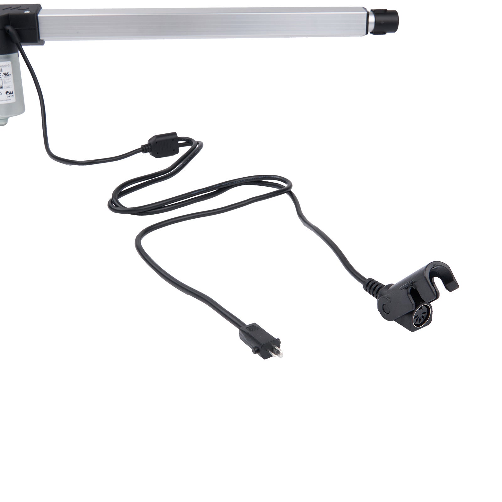 Light bar with a cable and connectors on a white background