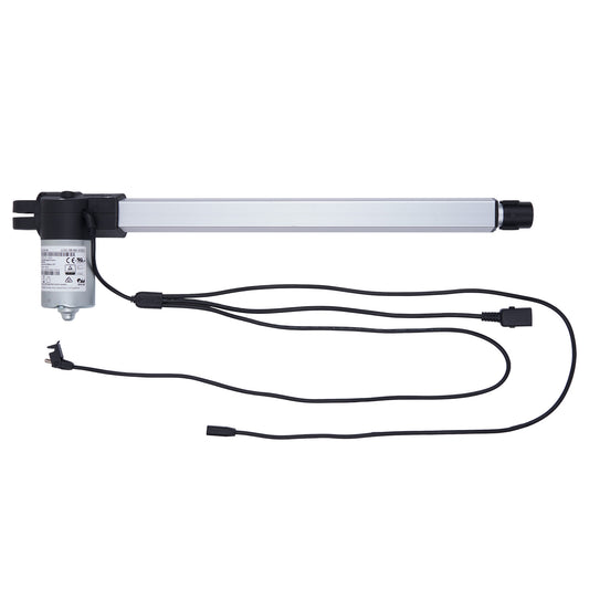Linear actuator with cables on a white background