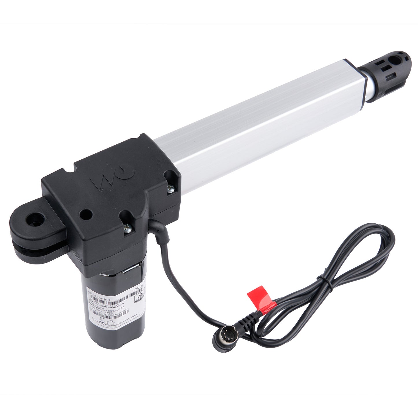 Electric linear actuator with cable on a white background