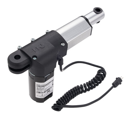 A black and silver electric bicycle motor with an attached black coiled power cord, shown on a plain white background.
