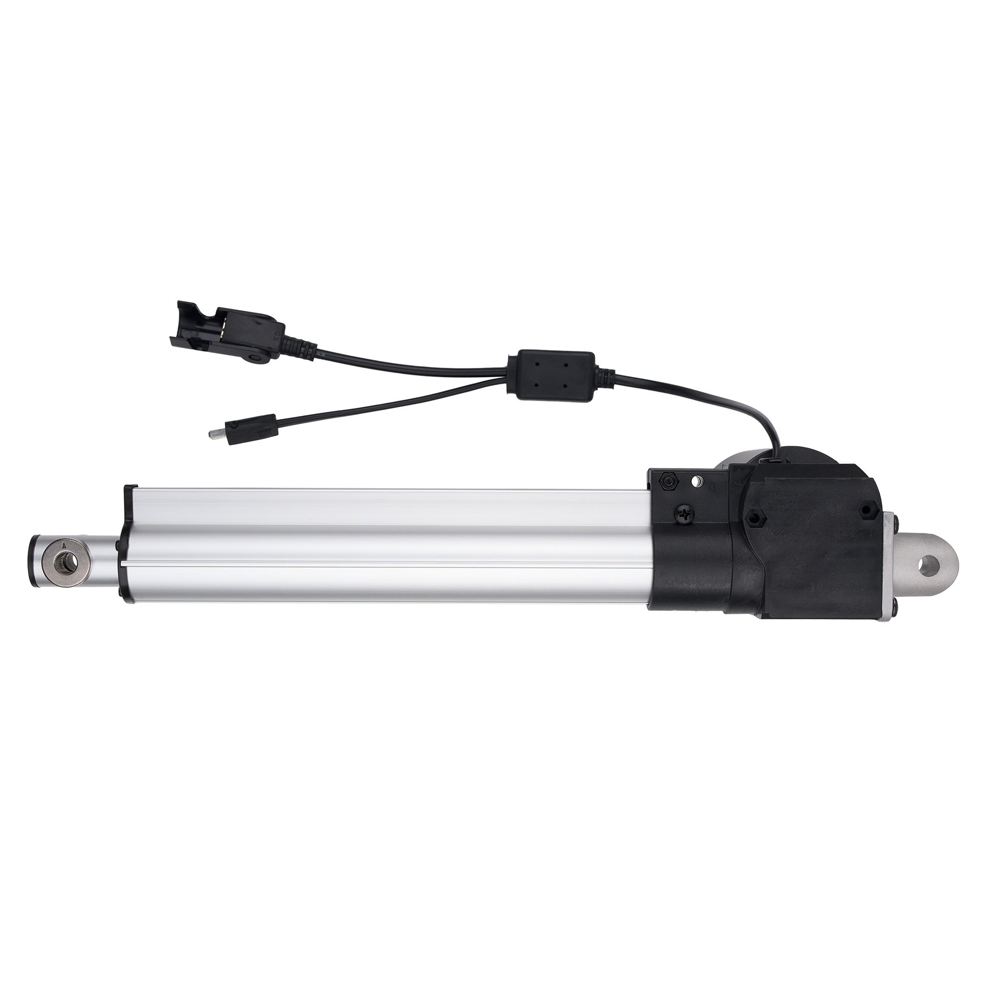 Linear actuator with cables on a white background