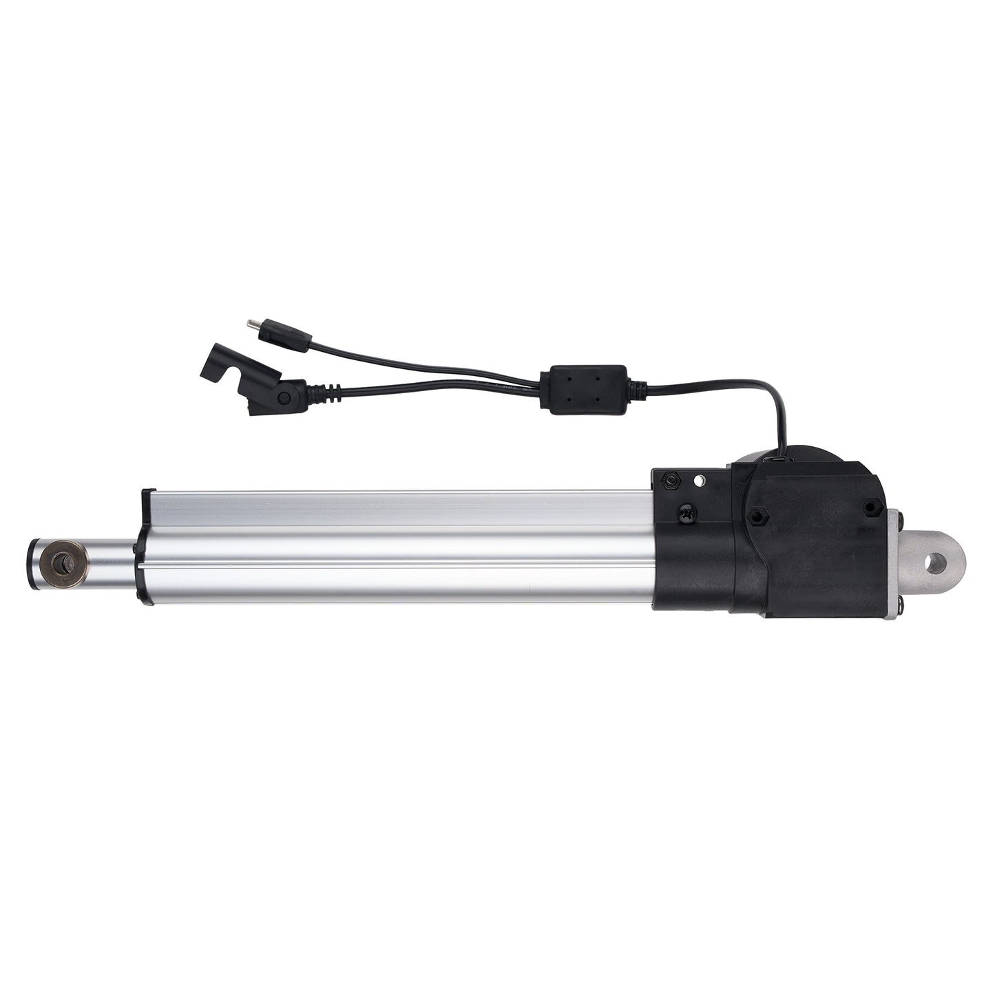 Linear actuator with cables on a white background