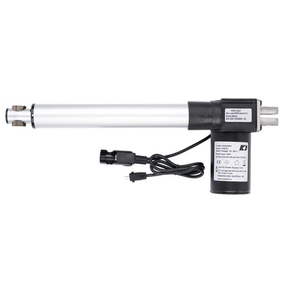 Linear actuator with power cable on a white background