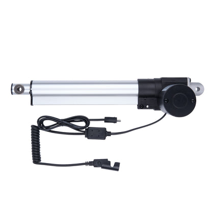 Linear actuator with cable on a white background
