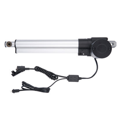 Linear actuator with power cable on a white background