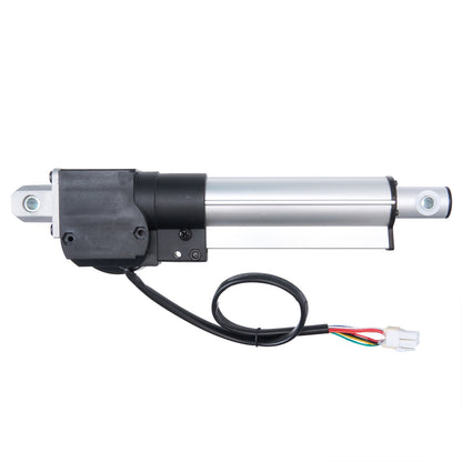 Linear actuator with wiring on a white background
