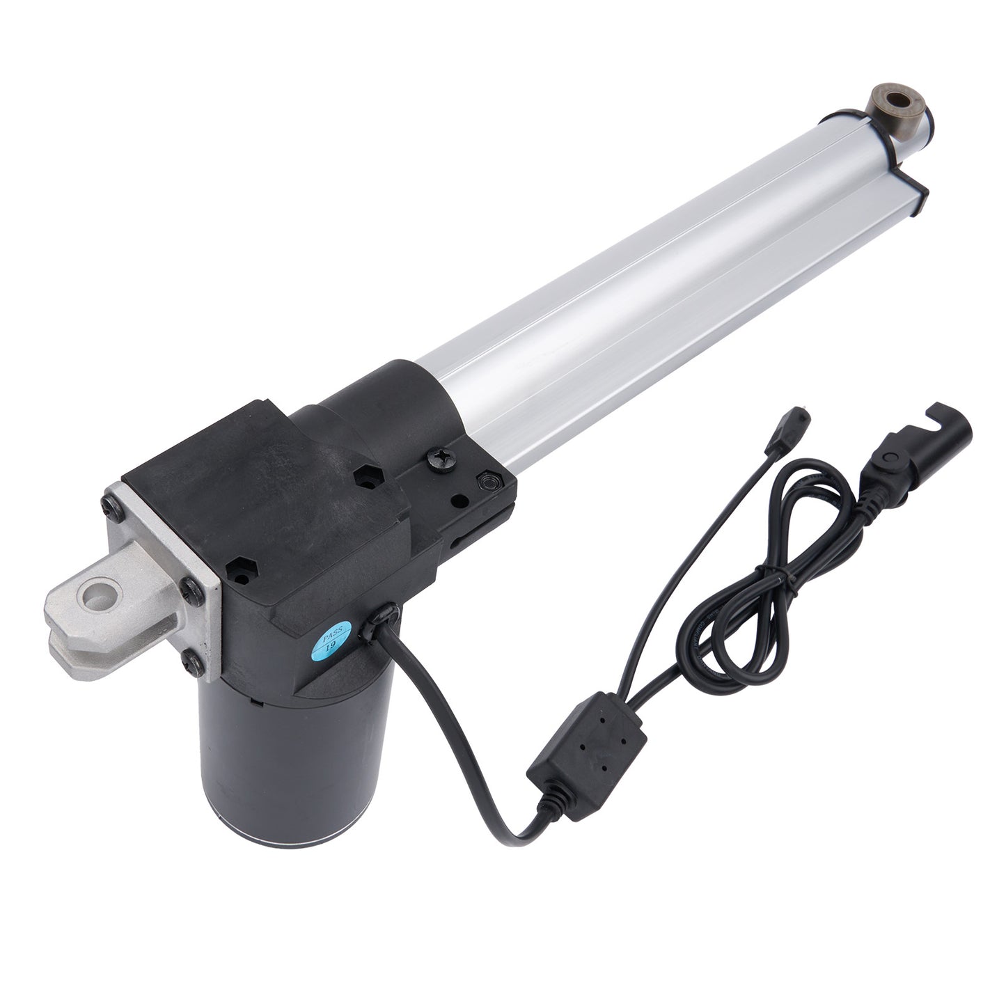 Linear actuator with cable on a white background