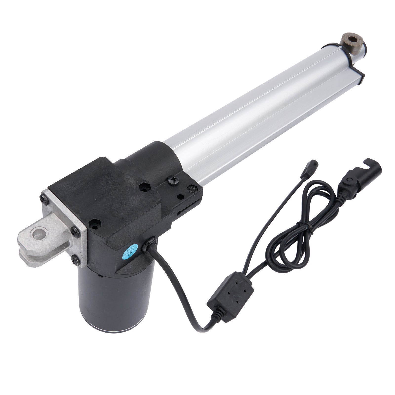 Linear actuator with cable on a white background