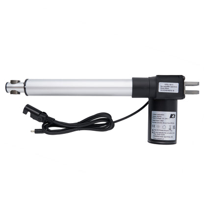 A silver linear actuator with attached cables and plugs, typically used for recliner or lift chair mechanisms.