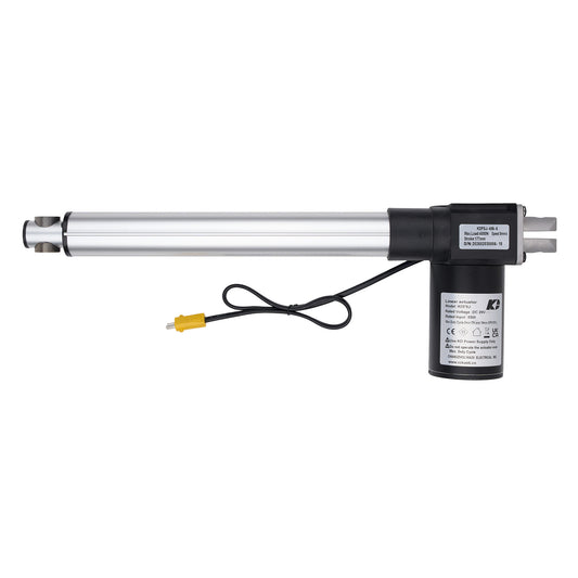 Linear actuator with cable on a white background