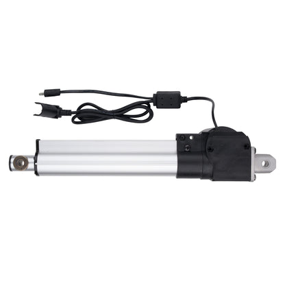 Linear actuator with power cable on a white background