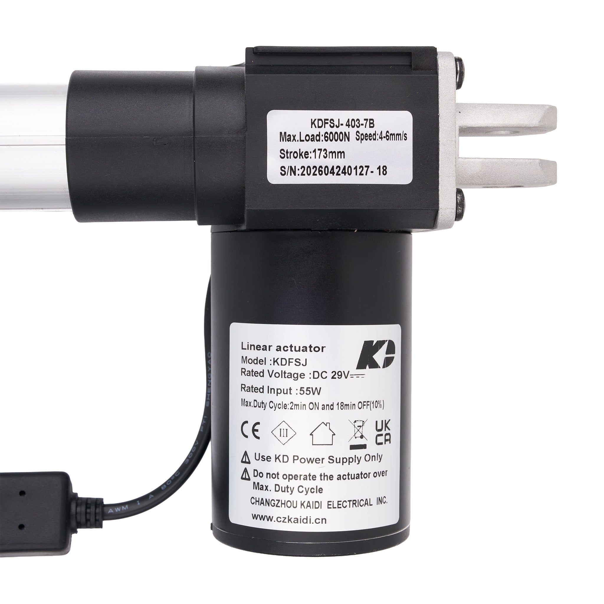 KDFSJ-403-7B Kaidi Linear Actuator for Power Recliner Lift Chairs