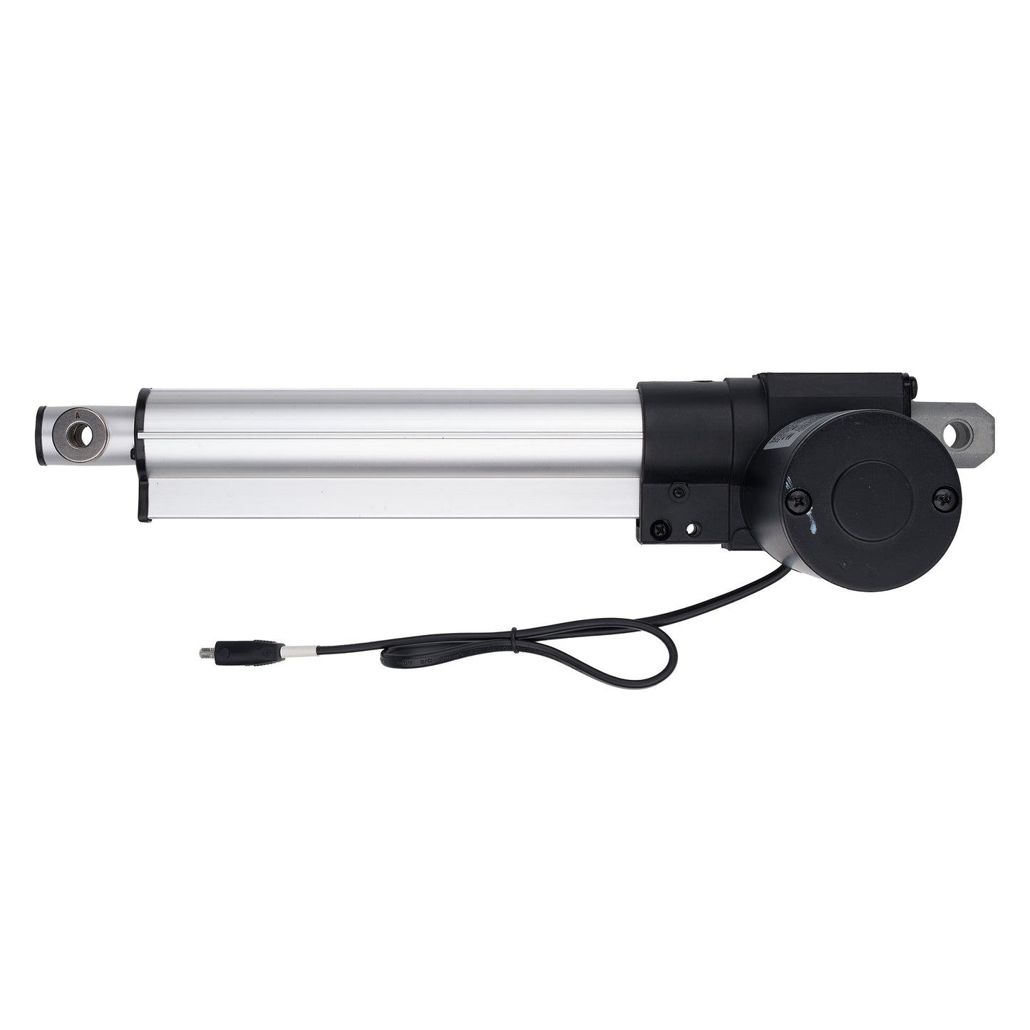 Linear actuator with cable on a white background