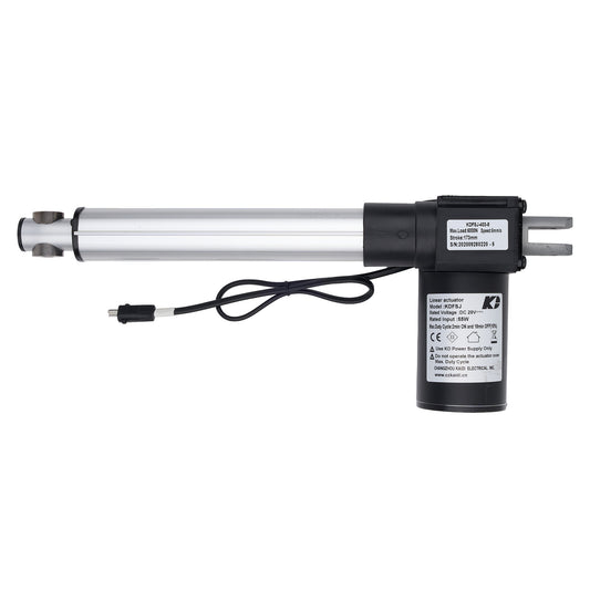 Linear actuator with a cable on a white background
