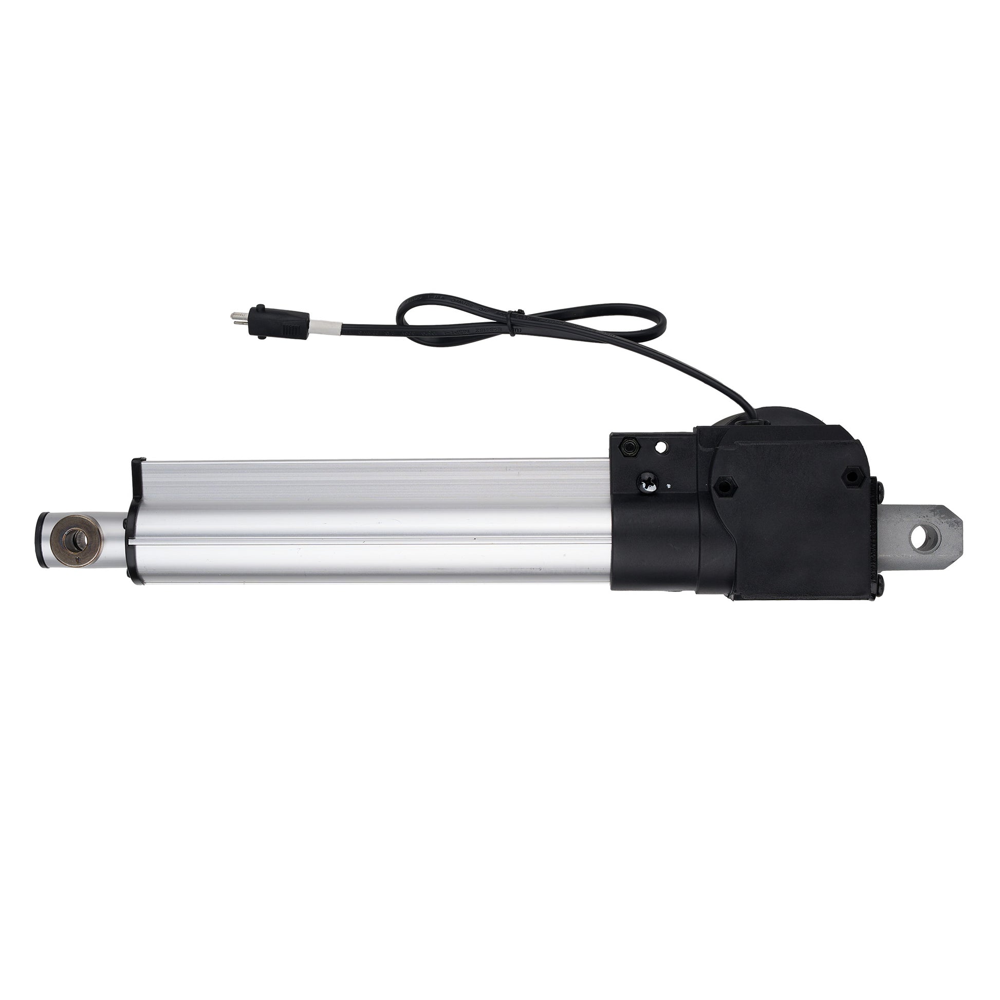Electric linear actuator with cables on a white background
