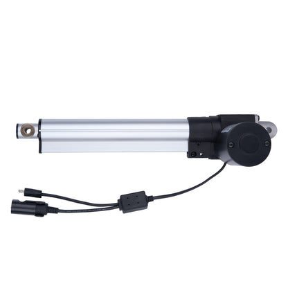 Linear actuator with wiring on a white background