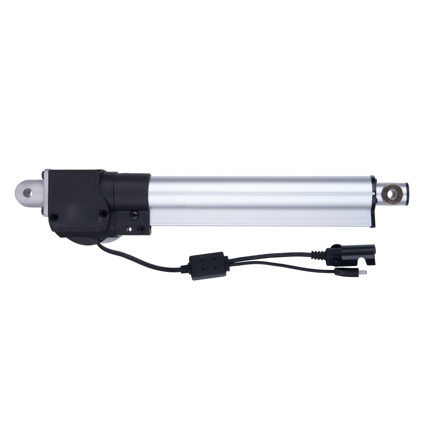 Linear actuator with wiring on a white background