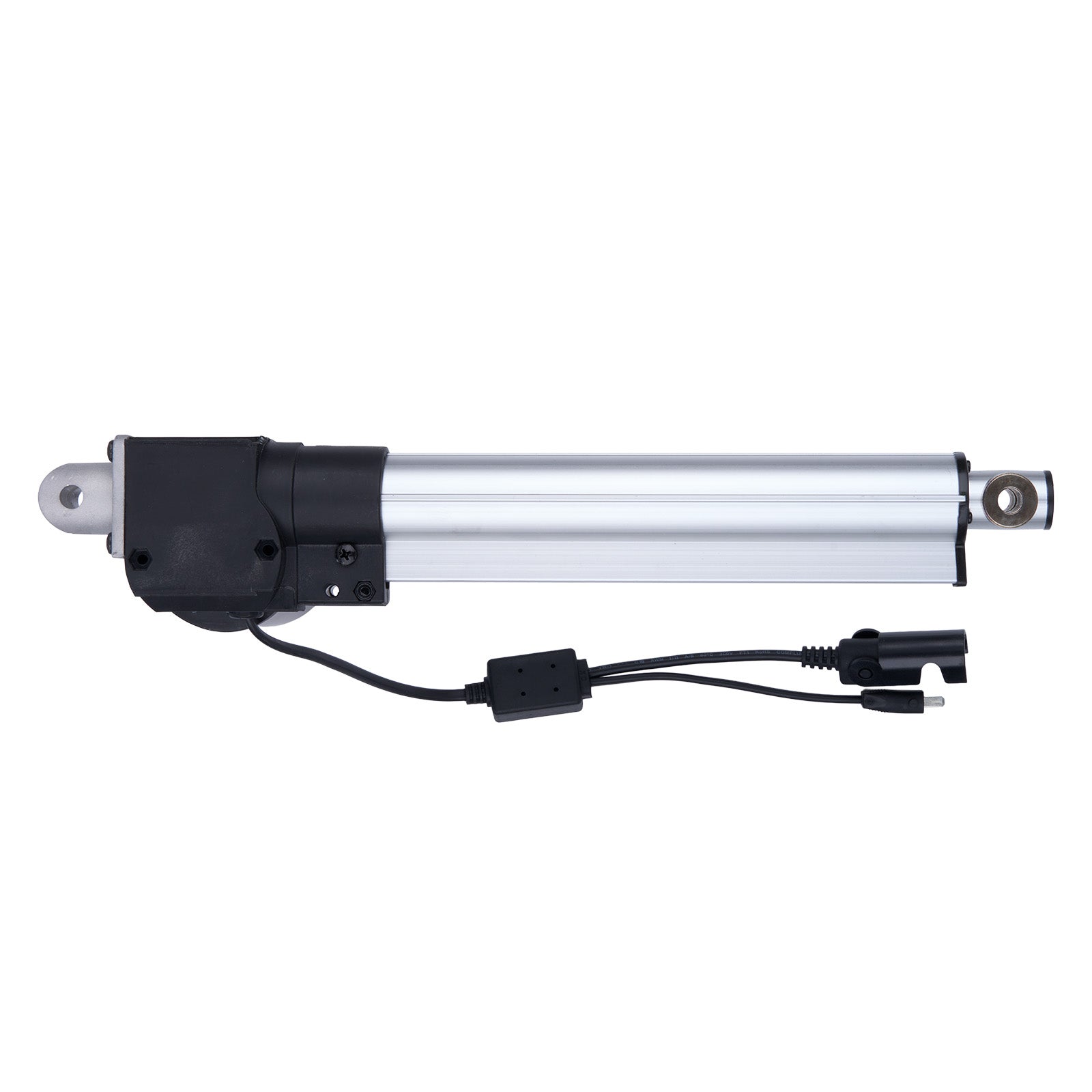 Linear actuator with wiring on a white background