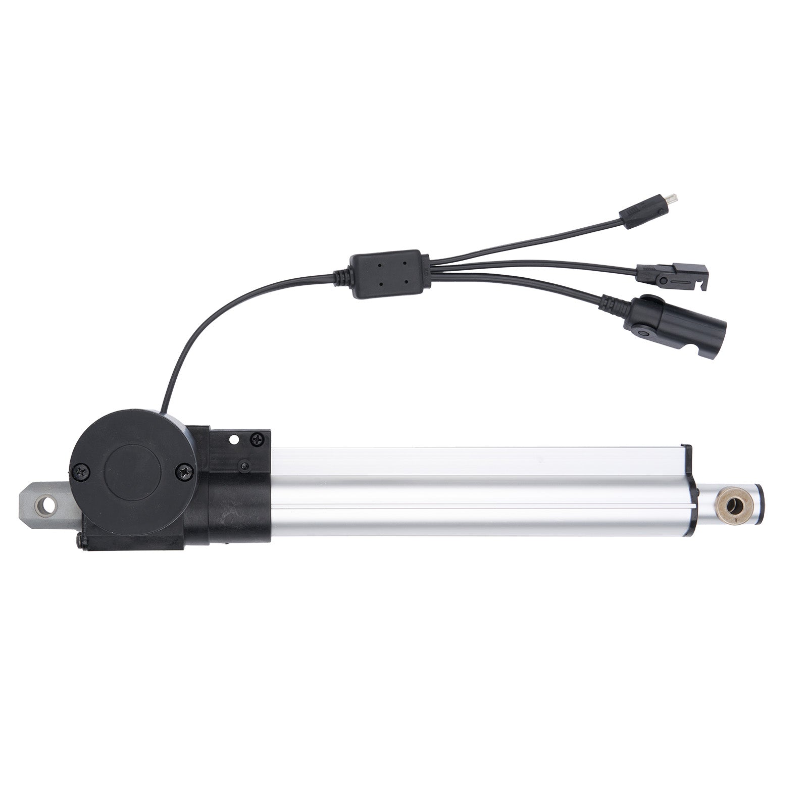 Mechanical actuator with wiring on a white background