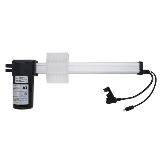 Electrical component with black housing and white cylindrical part on a white background