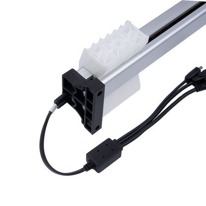 Mechanical component with black wiring on a white background