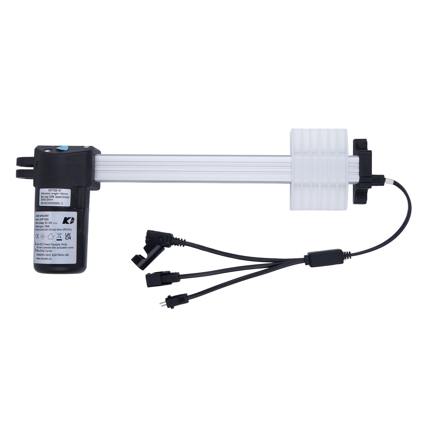 Pump with connectors and cable on a white background