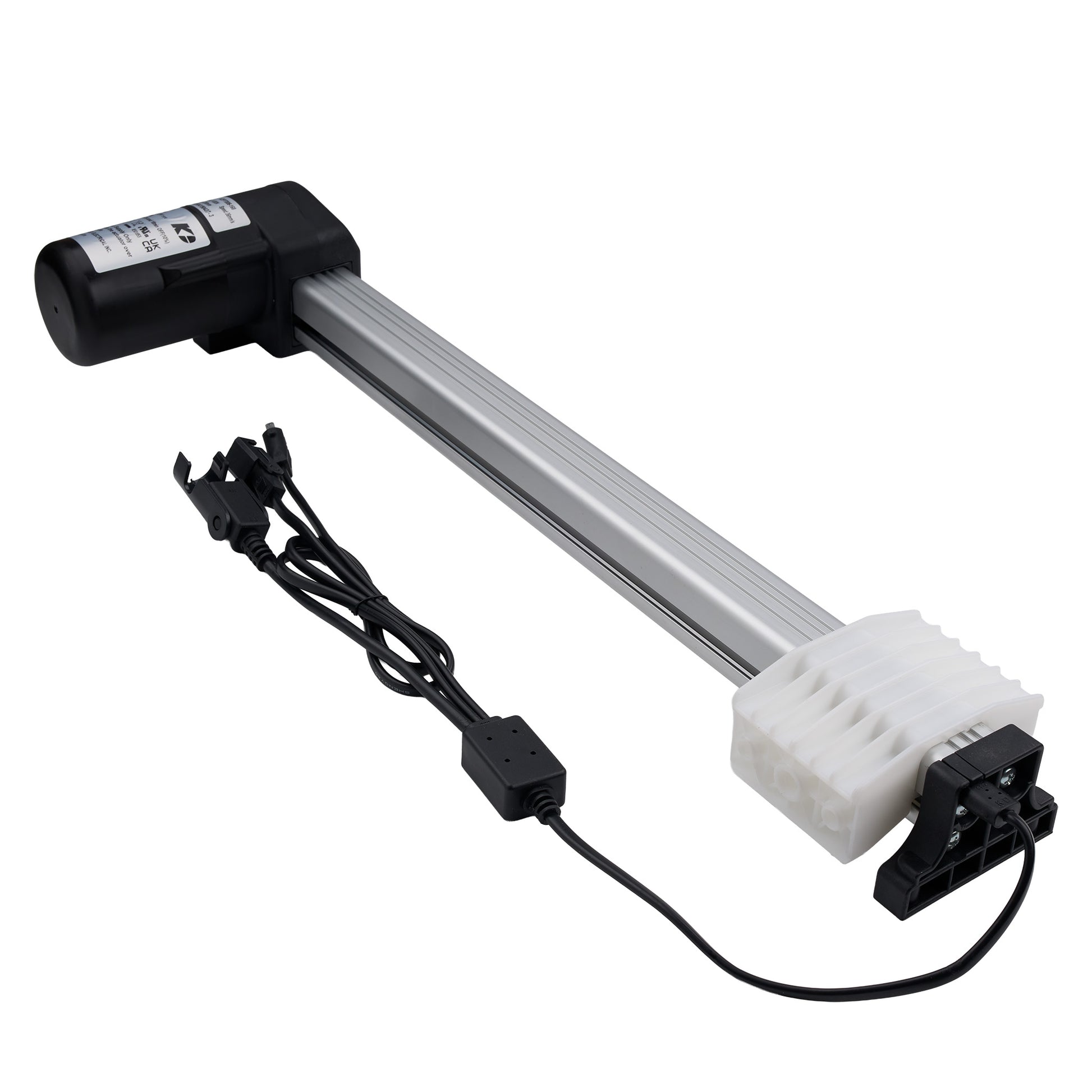 Mechanical component with a cable on a white background